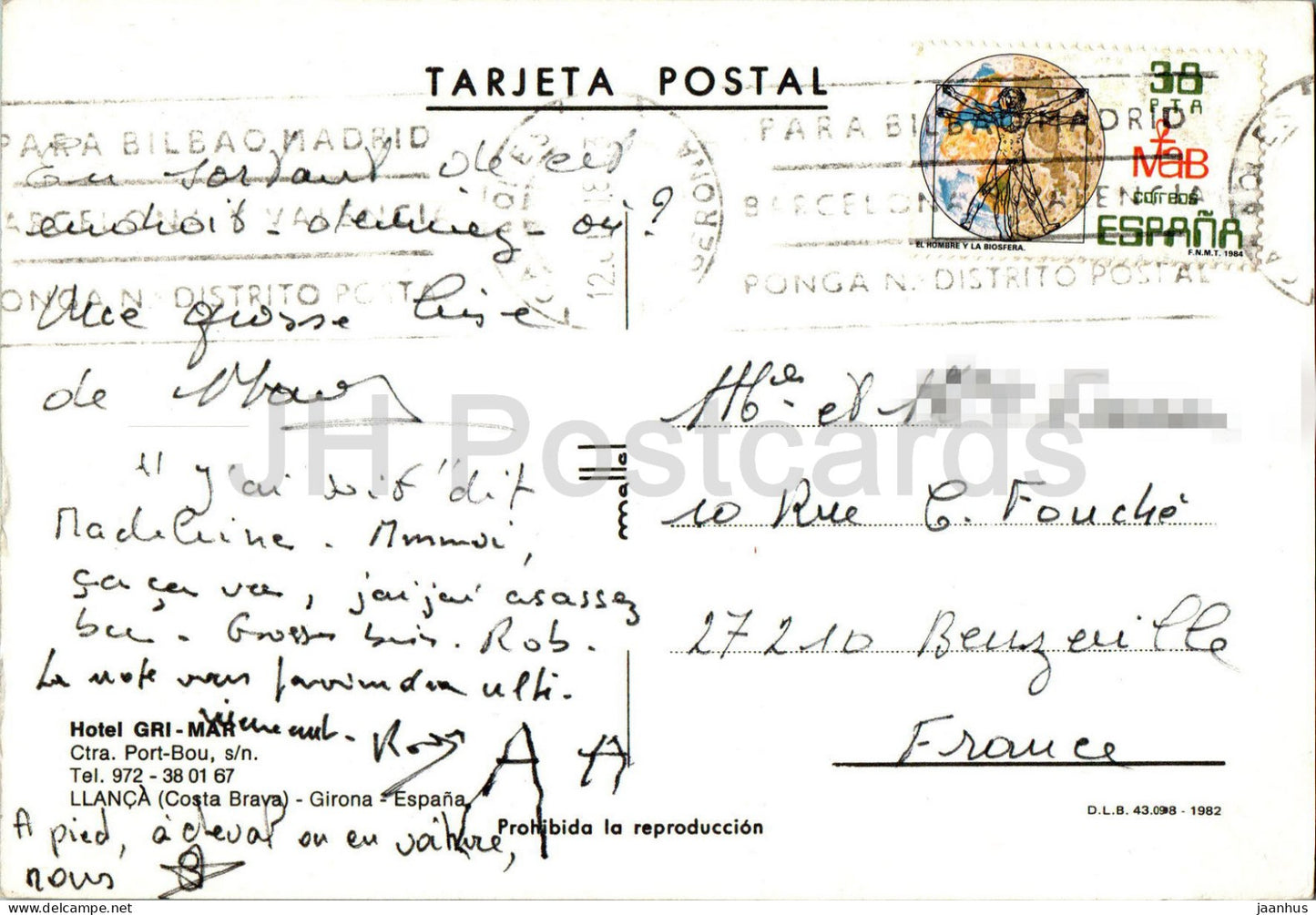 Hôtel Gri-Mar - Llanca - Costa Brava - multiview - 1984 - Espagne - occasion