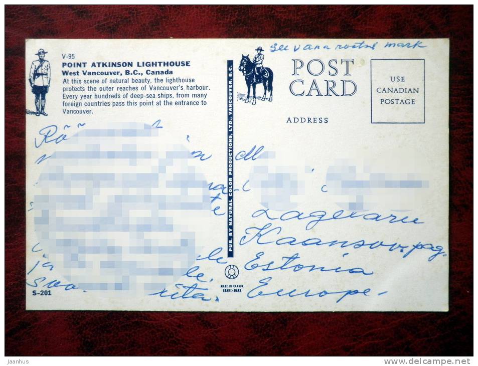 Point Atkinson Lighthouse - West Vancouver - British Columbia - Canada - used - JH Postcards