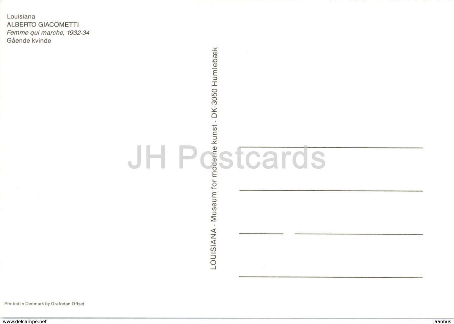 sculpture by Alberto Giacometti - Femme qui Marche - Louisiana Museum of Modern Art - Swiss art - Denmark - unused