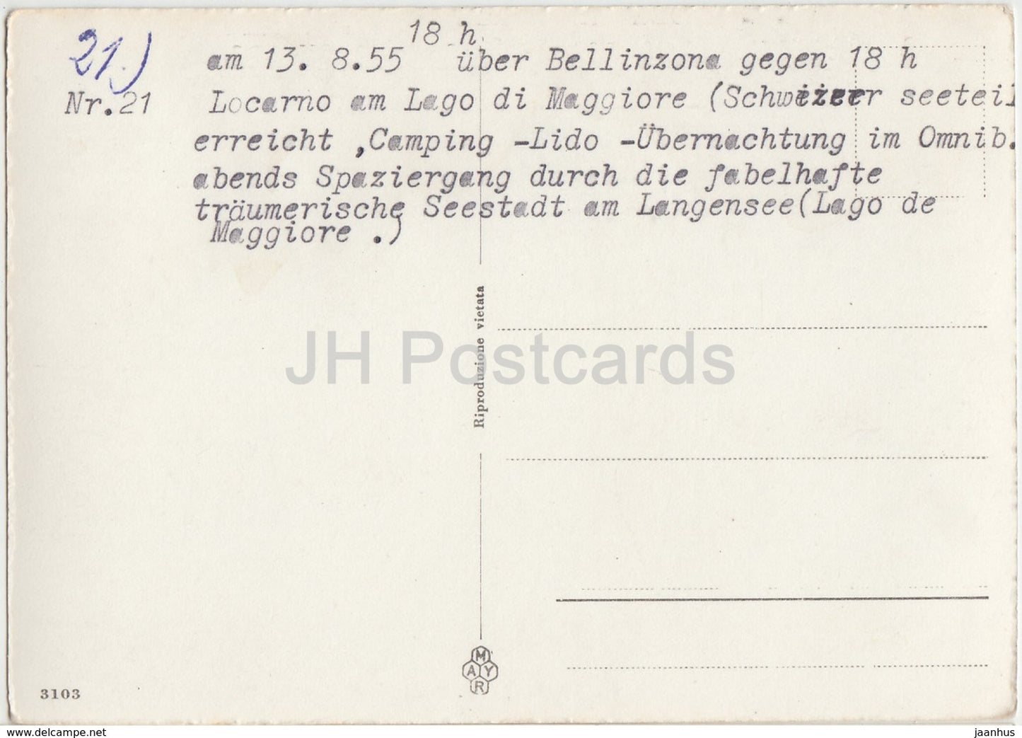 Locarno - 3103 - 1955 - Switzerland - used