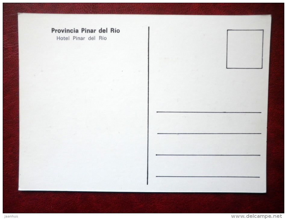 hotel Pinar del Rio - bus , cars - provincia Pinar del Rio - Cuba - unused - JH Postcards