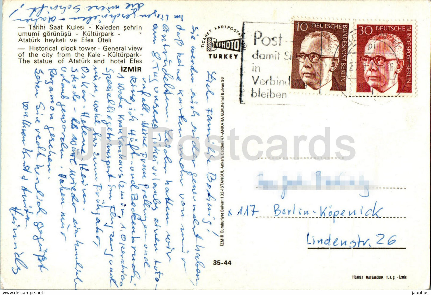 Izmir - clock tower - general view - Kulturpark - Ataturk statue - Efes hotel - multiview - 35-44 - Turkey - used