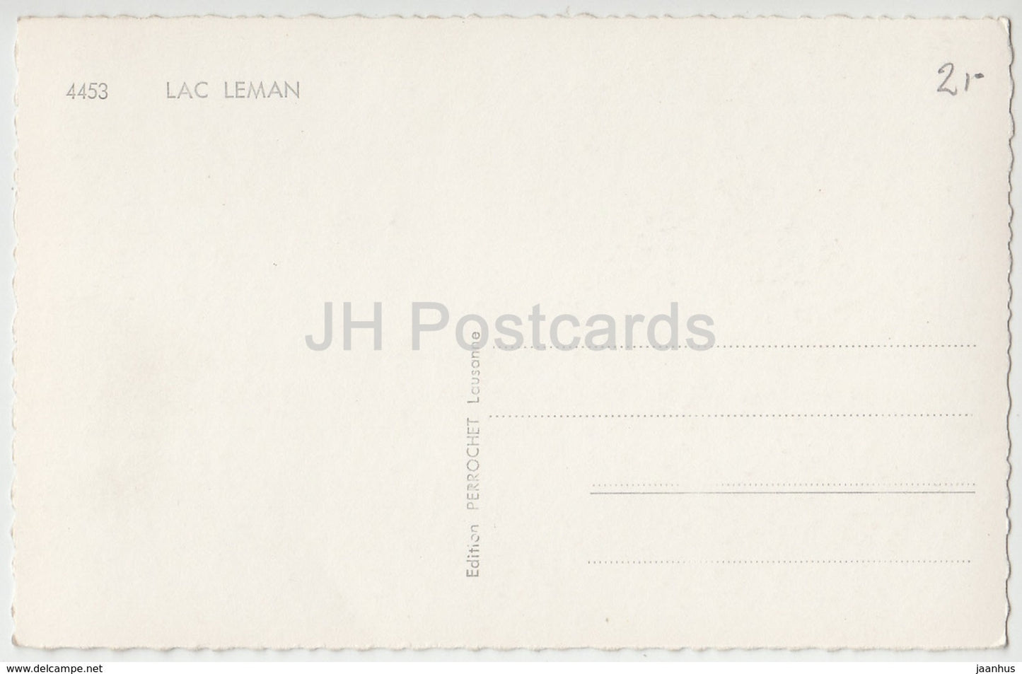 Lac Léman - Genève - carte - 4453 - Suisse - carte postale ancienne - inutilisée