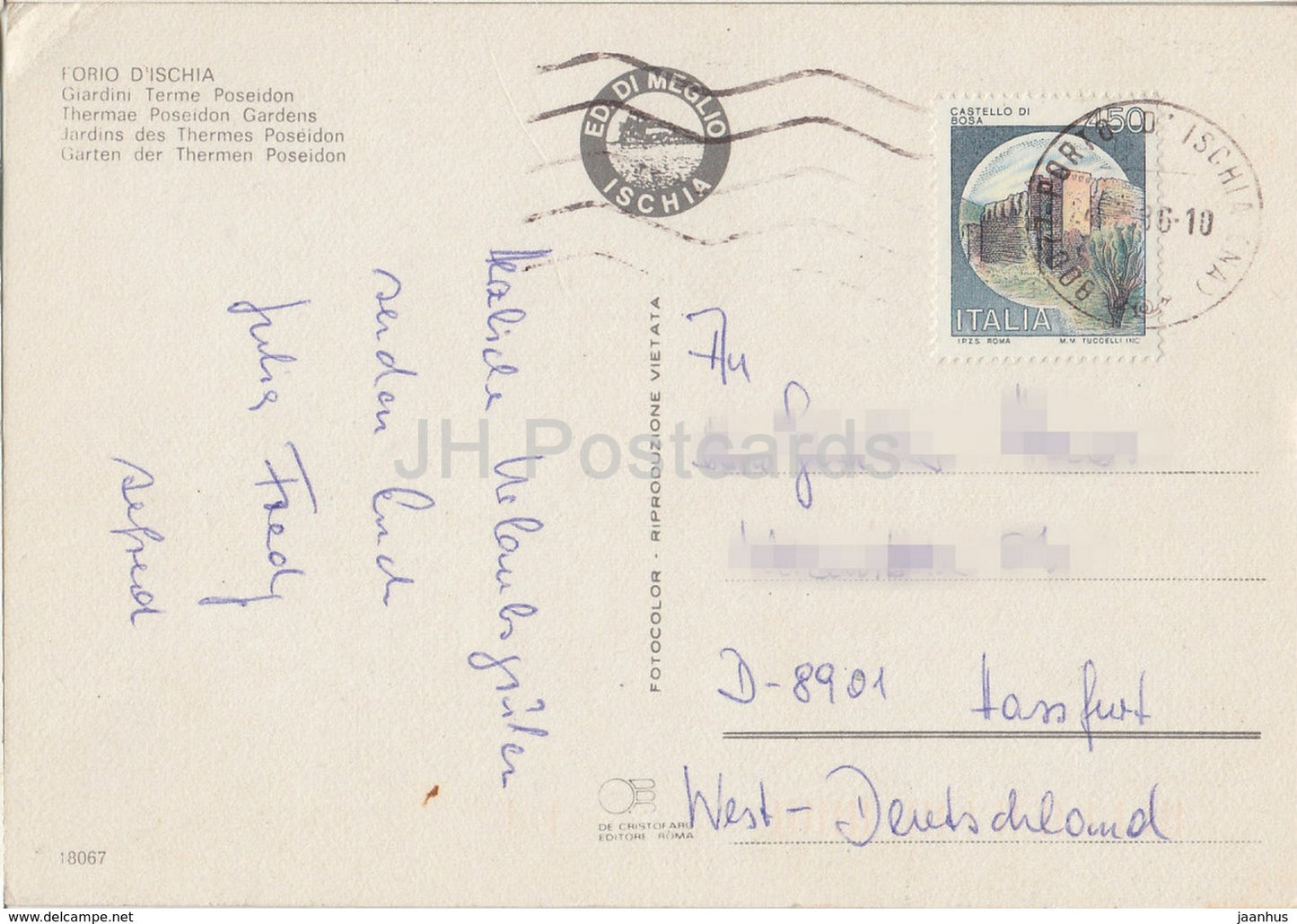 Forio d'Ischia - Giardini Terme Poseidon - Thermae Poseidon Gardens - Italy - 1986 - used