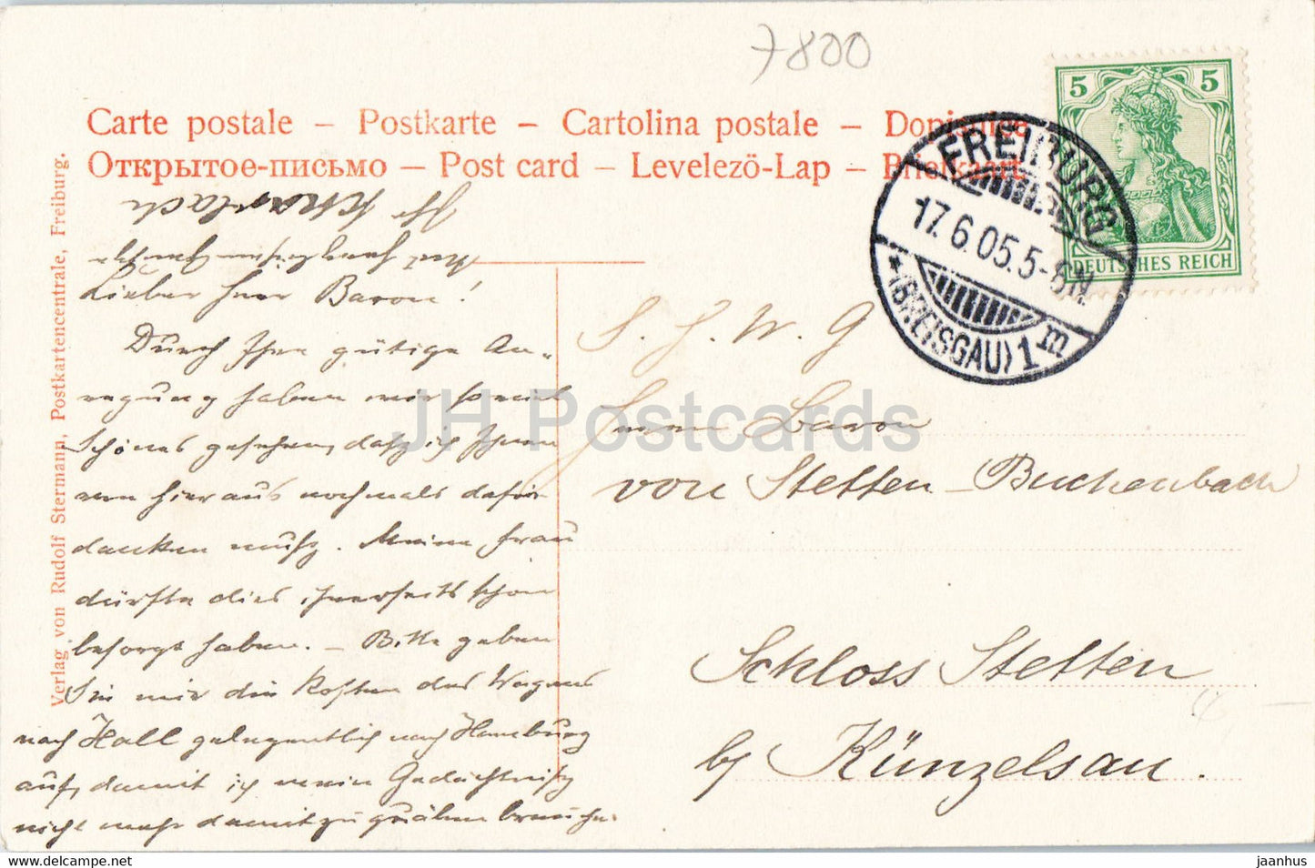 Freiburg i Br - Munster - cathédrale - carte postale ancienne - 1905 - Allemagne - utilisé