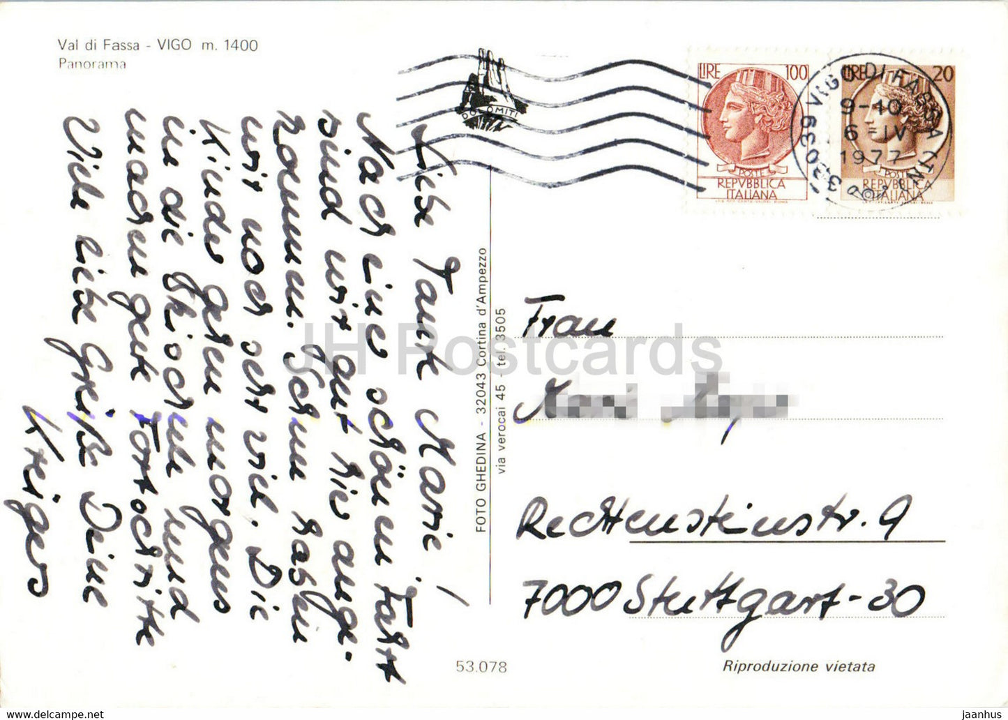 Val di Fassa - Vigo 1400 m - panorama - 1977 - Italie - occasion