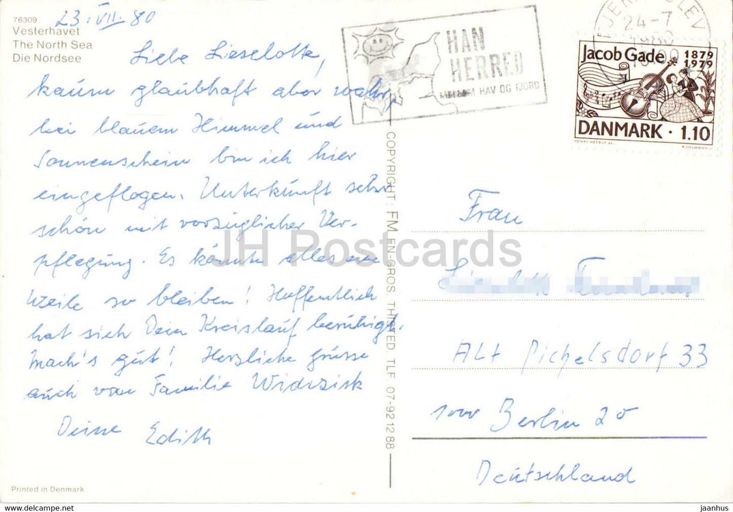 Vesterhavet - Mer du Nord - 76309 - 1980 - Danemark - d'occasion