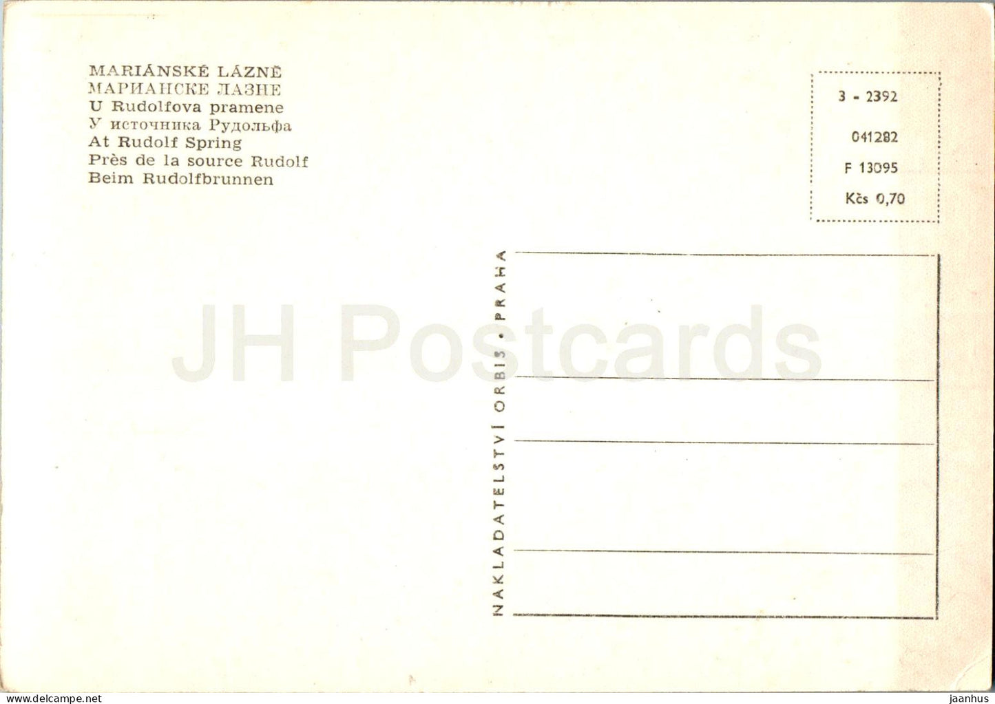 Marianske Lazne - U Rudolfova Pramene - At Rudolf Spring - Czech Republic - Czechoslovakia - unused