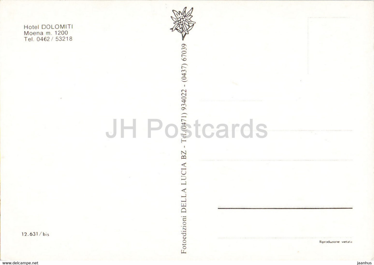 Hotel Dolomiti - Moena 1200 m - Italy - unused