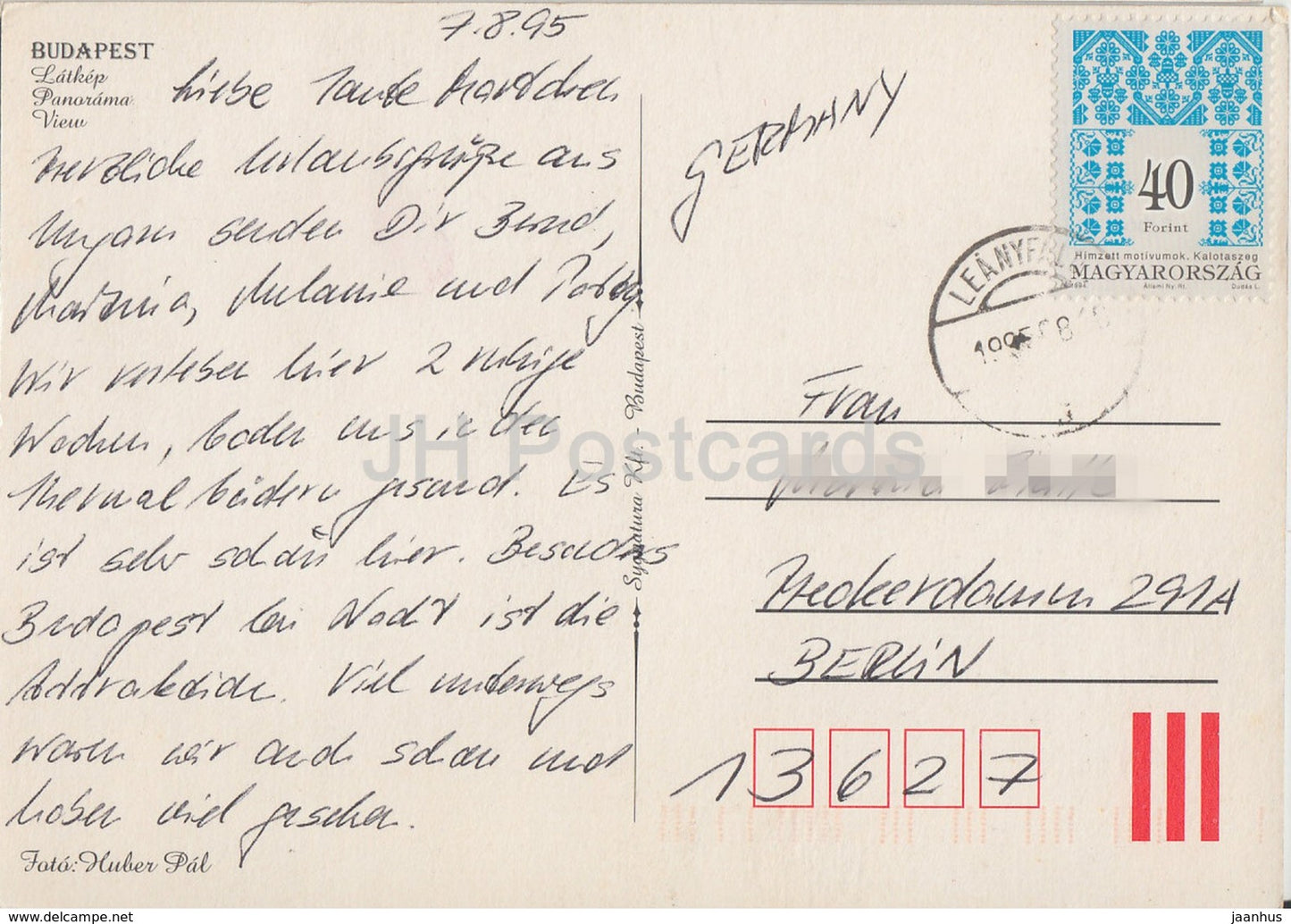 Salutations de Budapest - Parlement - Pont - Château - Architecture - 1995 - Hongrie - utilisé