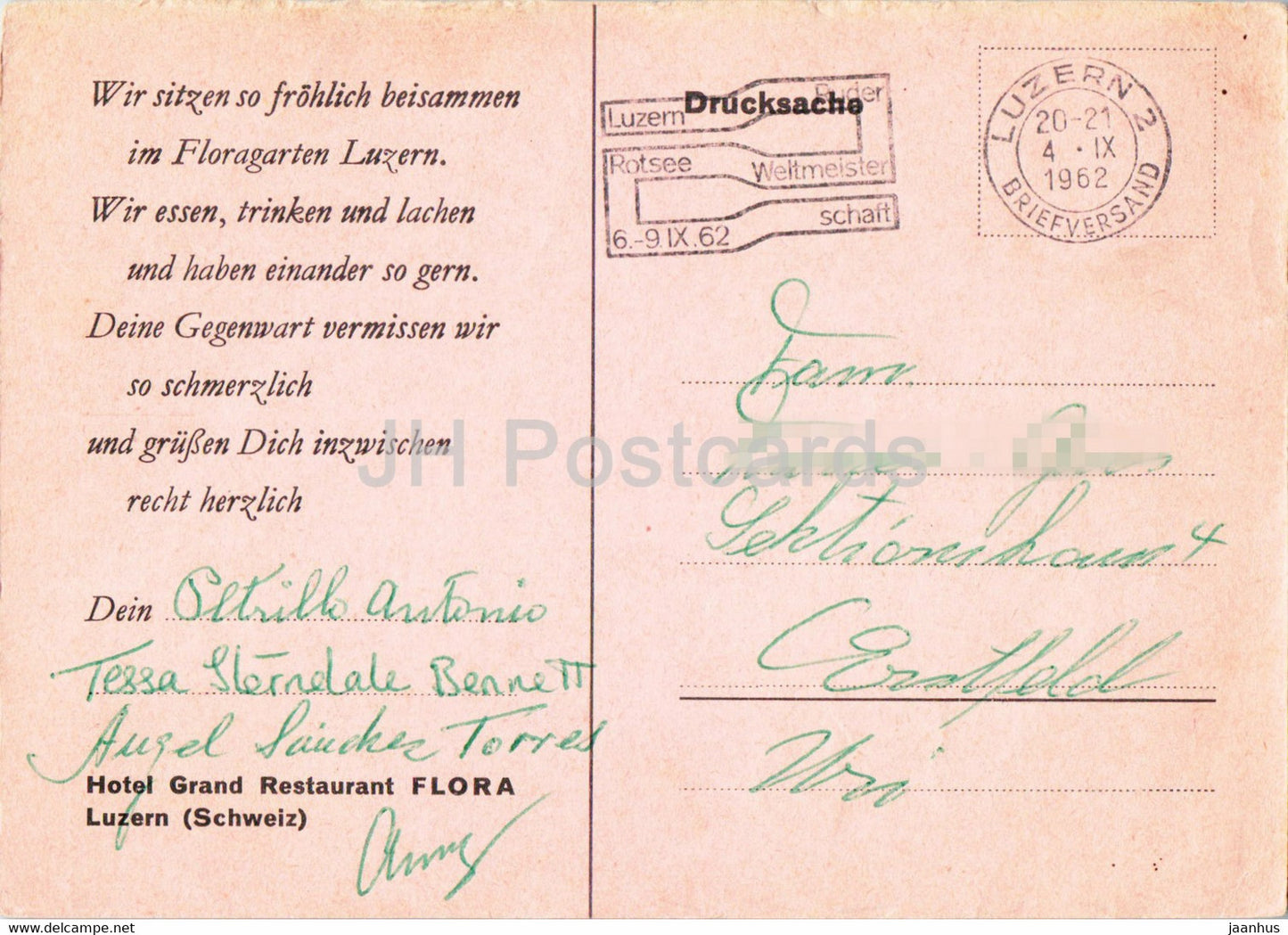 Lucerne - Luzern - Flora Garten - 1962 - Switzerland - used