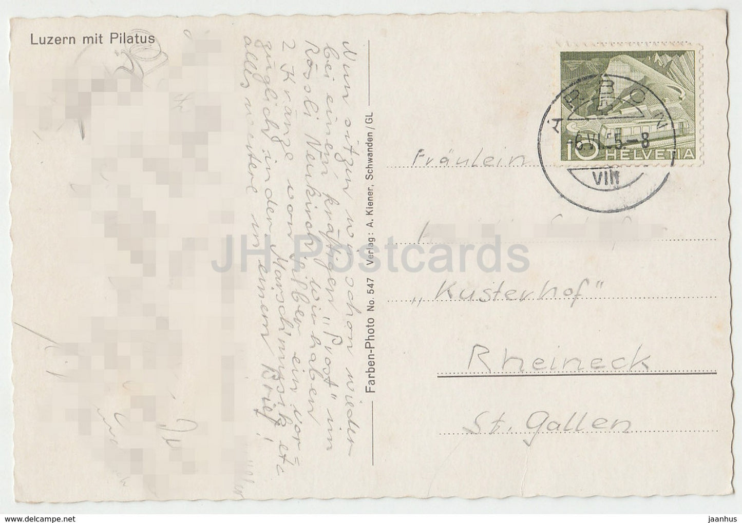 Luzern mit Pilatus - Lucerne - 547 - 1955 - Switzerland - used