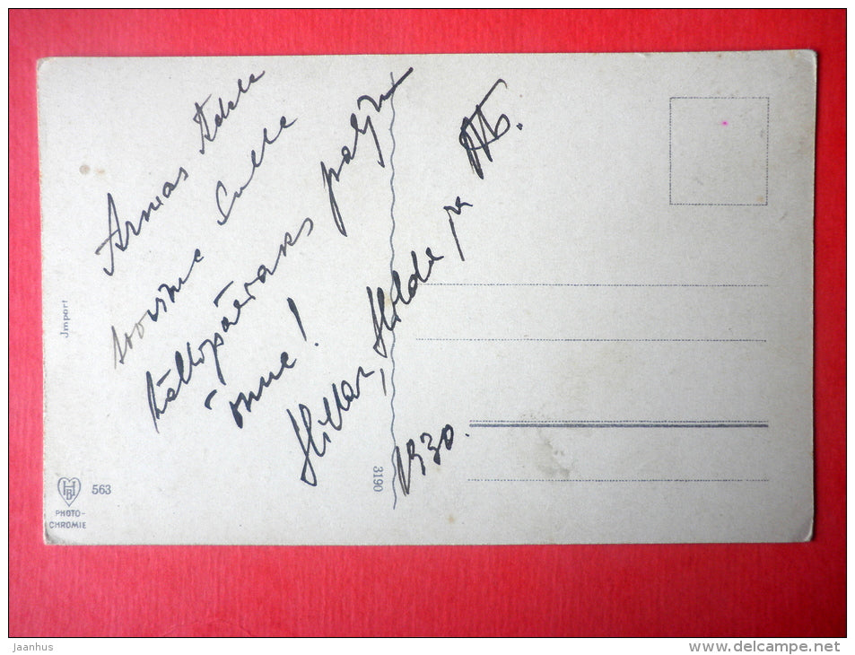 illustration - waterfall - HB - Photochromie - 563 - 3190 - old postcard - circulated in Estonia 1930 - JH Postcards