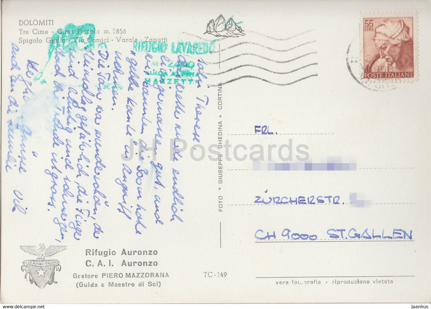 Dolomiti - Tre Cime - Cima Piccola 2856 m - Spigolo Giallo - Via Comici - Varale - 1968 - Italy - Italia - used