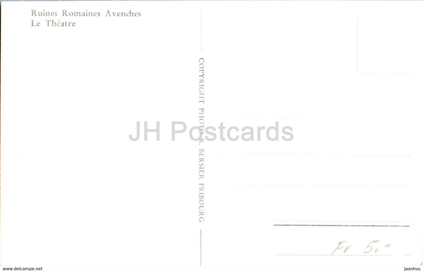 Ruines Romaines Avenches - Le Théâtre - monde antique - carte postale ancienne - Suisse - inutilisée