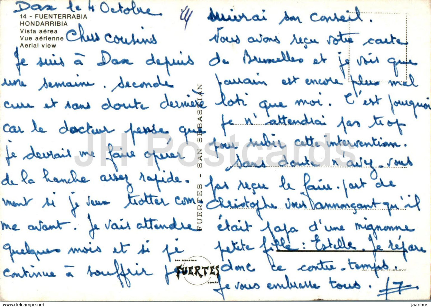 Fuenterrabia - Hondarribia - vista aerea - vue aérienne - 14 - Espagne - utilisé