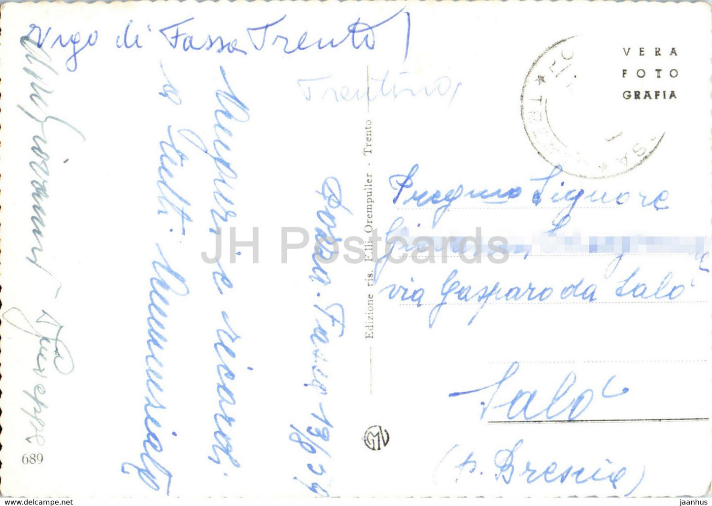 Pozza di Fassa - Panorama - 689 - old postcard - 1959 - Italy - used