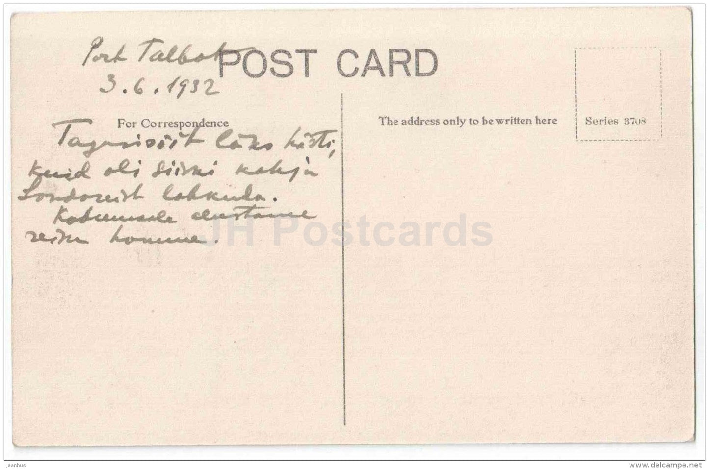 Station Road - Port Talbot - Wales - United Kingdom - old postcard - used in 1932 - JH Postcards