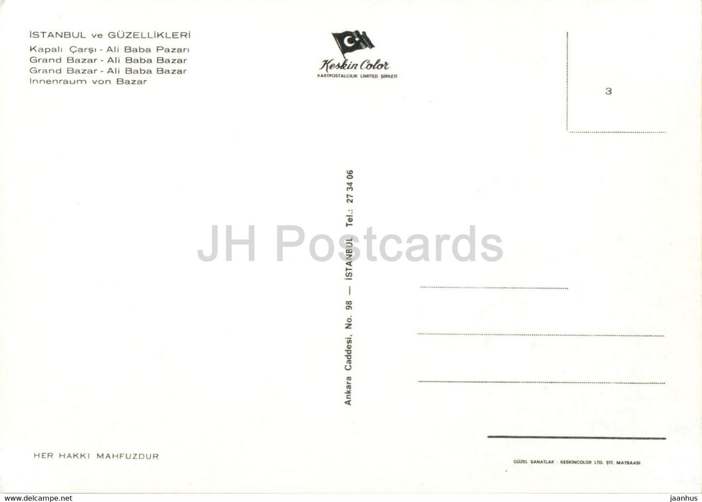 Istanbul - Grand Bazar - Ali Baba Bazar - folk costumes - 3 - Keskin - Turkey - unused