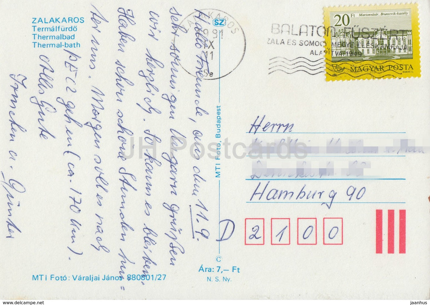 Zalakaros - Thermes - 1981 - Hongrie - d'occasion