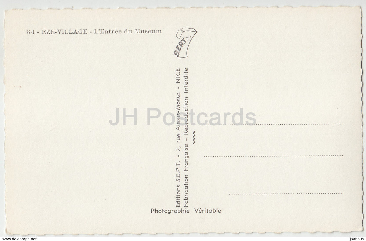 Eze Village - L'Entrée du Museum - Frankreich - unbenutzt