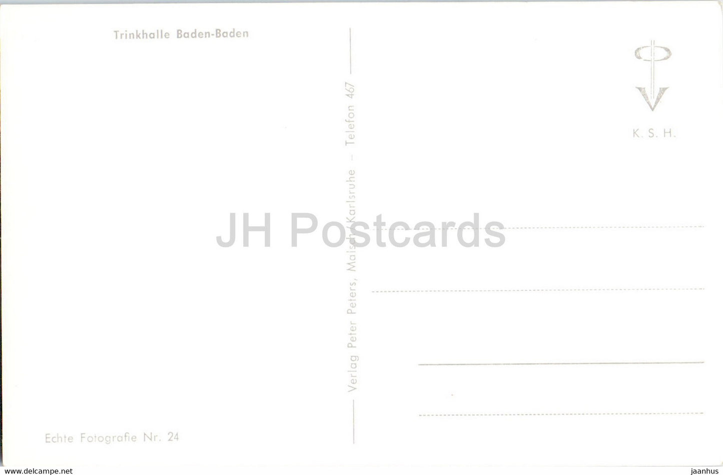 Trinkhalle - Baden Baden - old postcard - Germany - unused