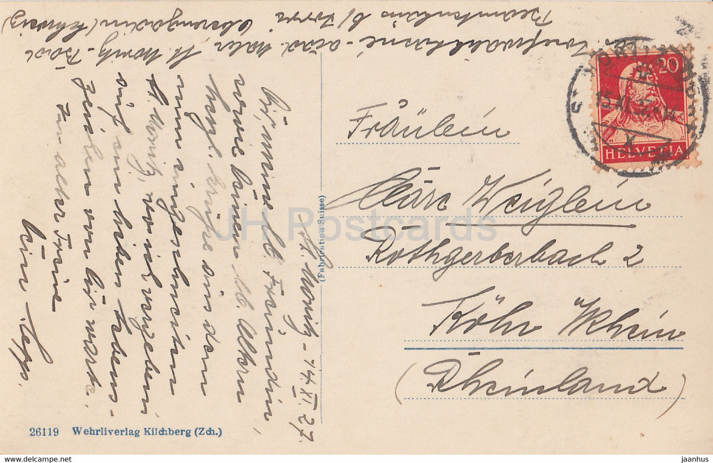 St Moritz - S Murezzan - Gegen Piz Languard - 26119 - carte postale ancienne - 1927 - Suisse - utilisé