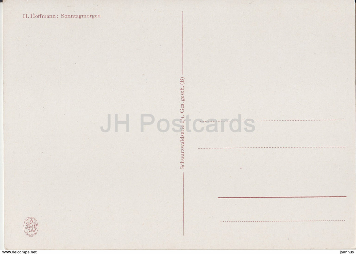 painting by H. Hoffmann - Sonntagmorgen - Schwarzwald folk costumes - German art - Germany - unused