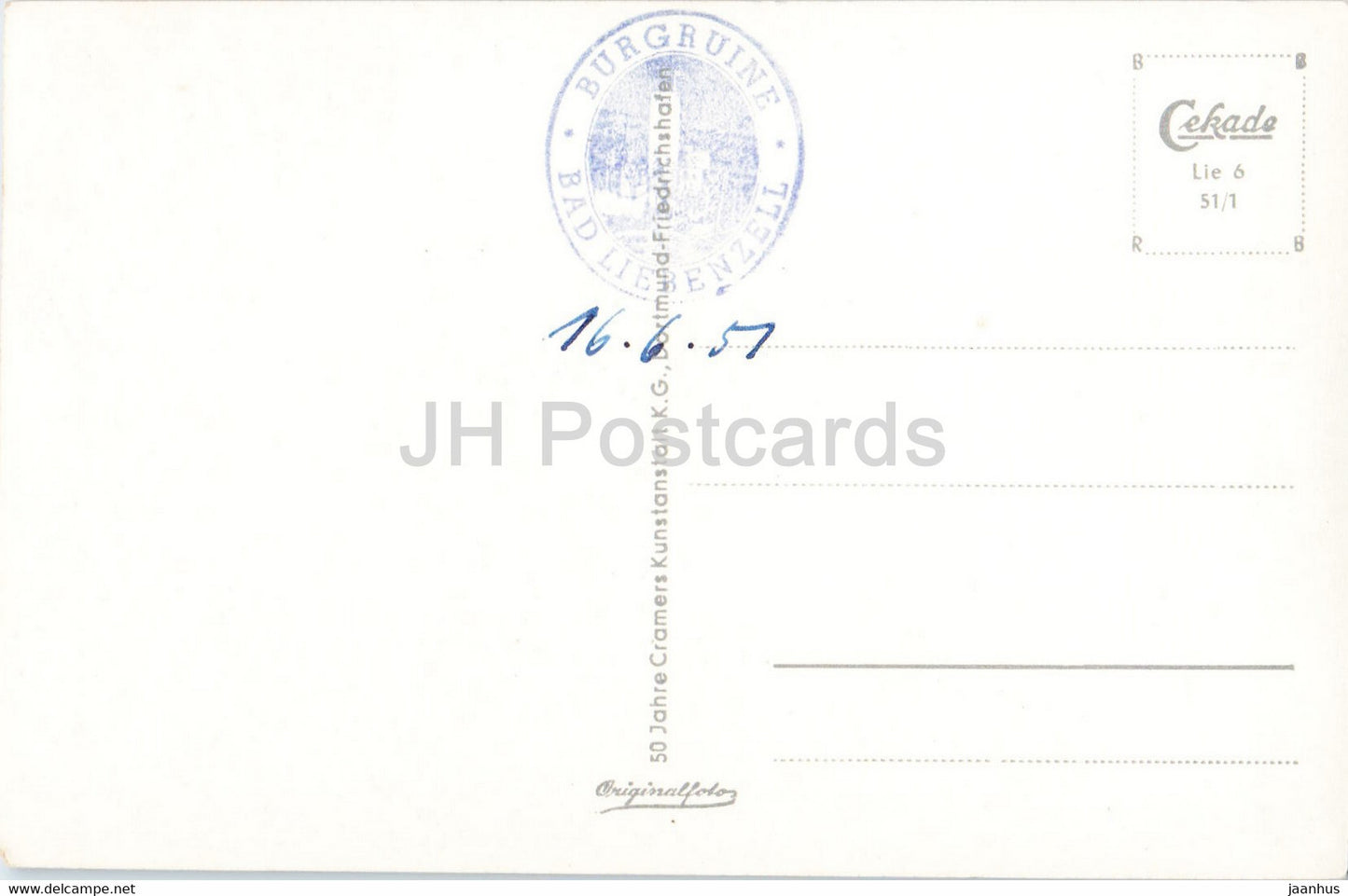 Bad Liebenzell im Schwarzwald - Blick zur Burg - alte Postkarte - 1951 - Deutschland - gebraucht