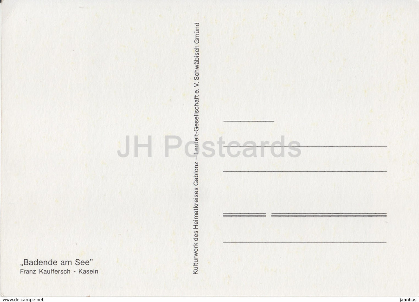 peinture de Franz Kaulfersch - Badende am See - Baigneurs au lac - Art allemand - Allemagne - inutilisé