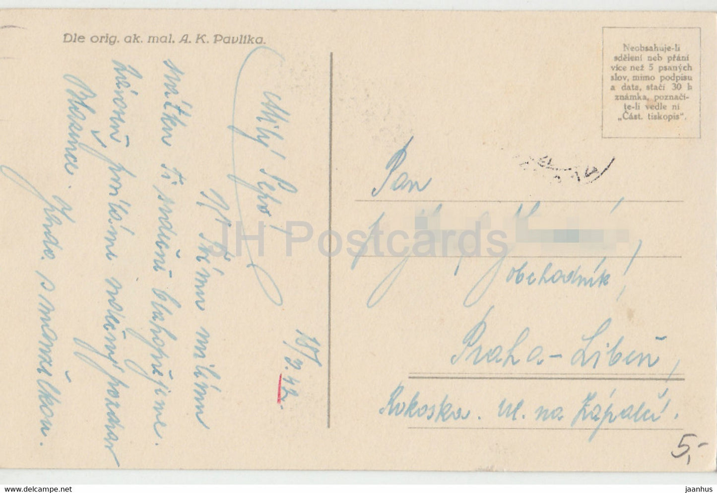 Srdecne Prani - fille - fleurs - illustration - 1942 - République tchèque - utilisé