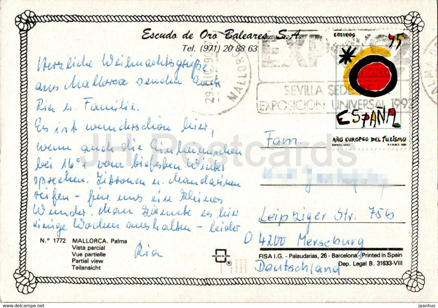 Palma - Vista parcial - view - Mallorca - 1772 - Spain - used