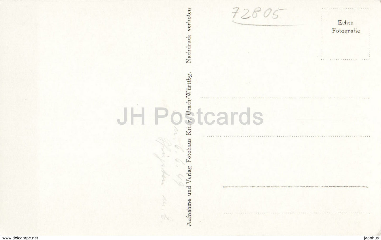 Schloss Lichtenstein 817 m - castle - old postcard - Germany - unused