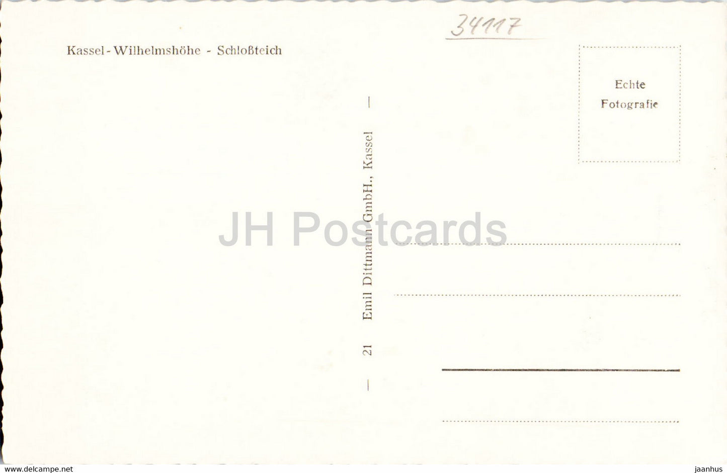 Kassel - Wilhelmshohe - Schlossteich - old postcard - Germany - unused