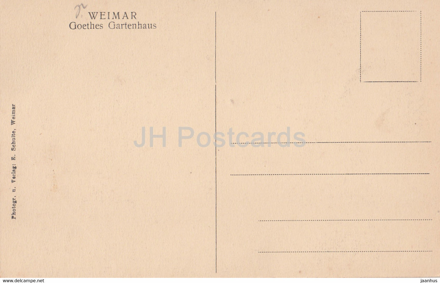 Weimar - Goethes Gartenhaus - old postcard - Germany - unused