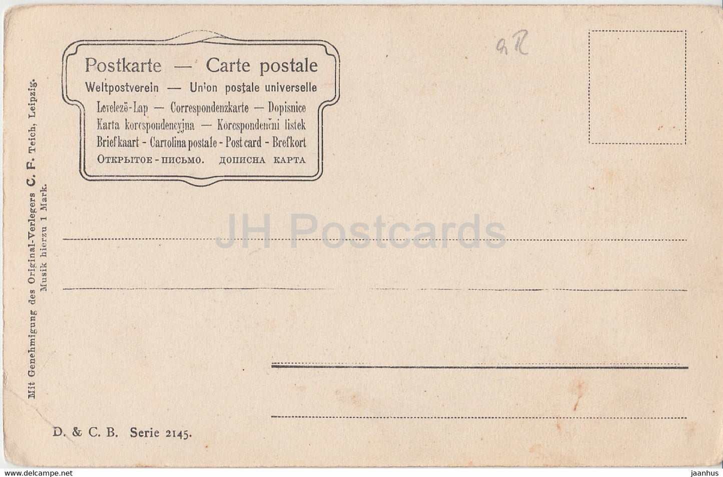 Am Elterngrab - femme - D & CB - 1 - Serie 2145 - carte postale ancienne - Allemagne - inutilisée