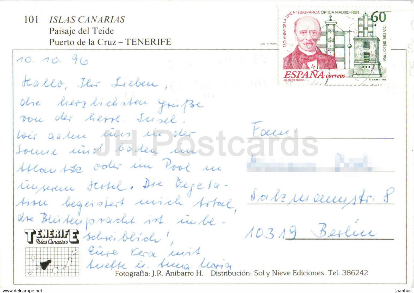 Paisaje del Teide - Puerto de la Cruz - Tenerife - Islas Canarias - 101 - 1996 - Espagne - d'occasion