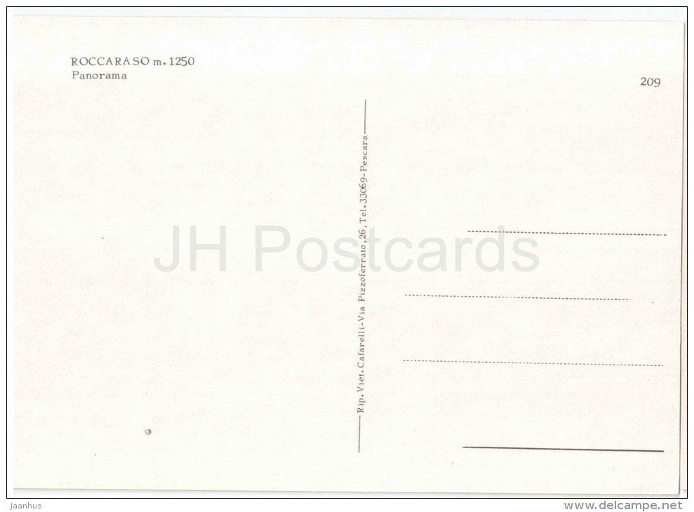 panorama - ROCCARASO m. 1250 - L´Aquila - Abruzzo - 209 - Italia - Italy - unused - JH Postcards