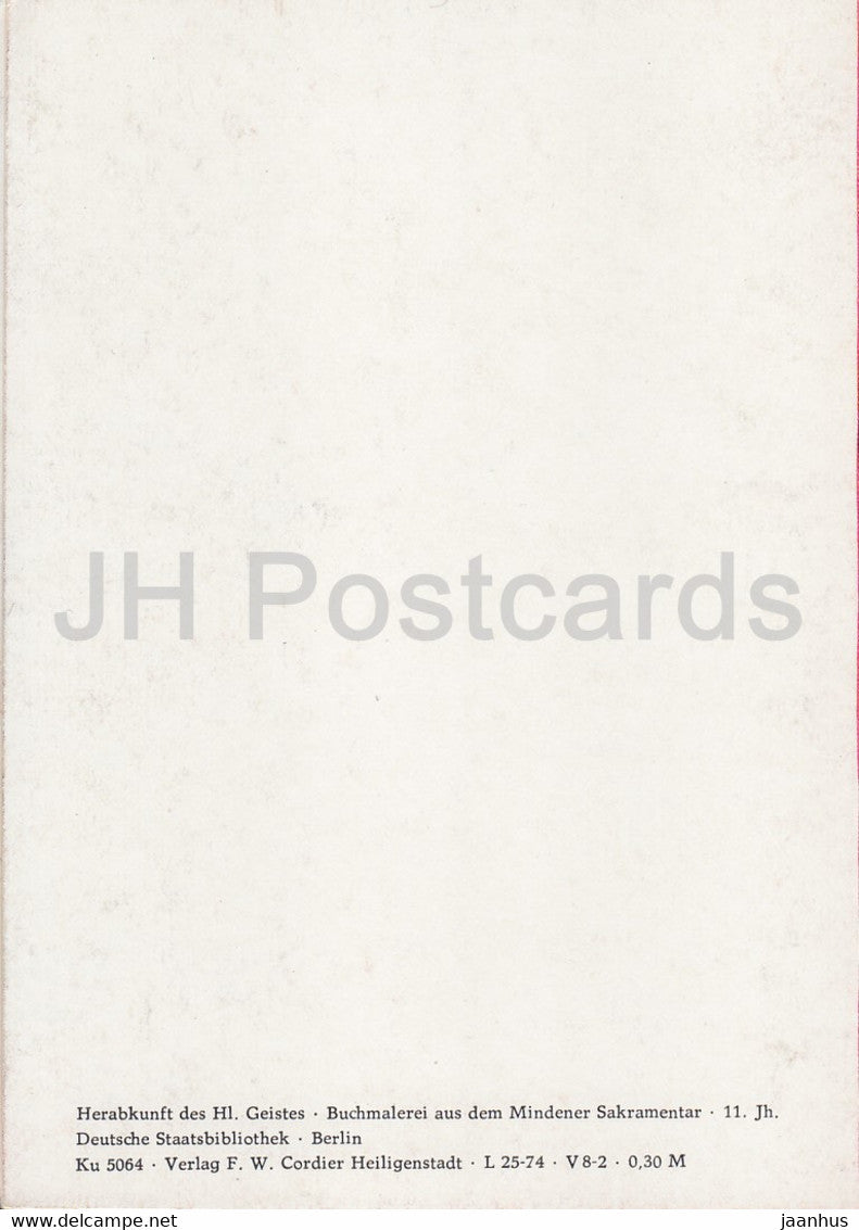 Herabkunft des Hl Geistes - Buchmalerei aus dem Mindener Sakramentar - 11 Jh - art - Germany - unused