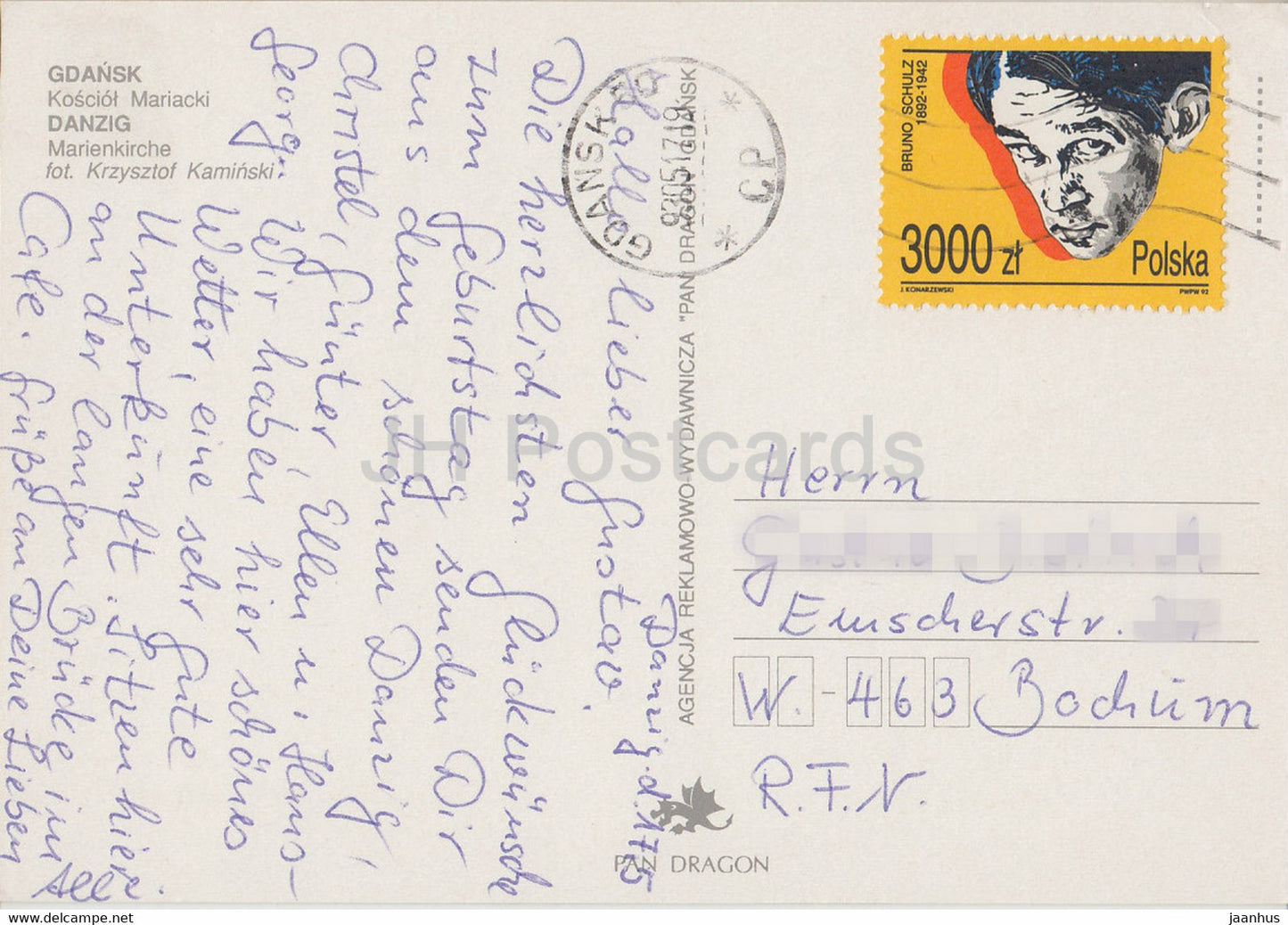 Gdansk - Dantzig - Église Sainte-Marie - 1993 - Pologne - d'occasion