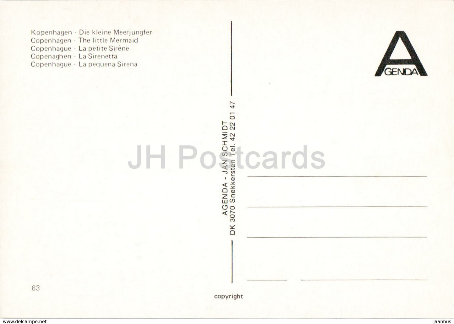 Copenhagen - The Little Mermaid - 63 - Denmark - unused