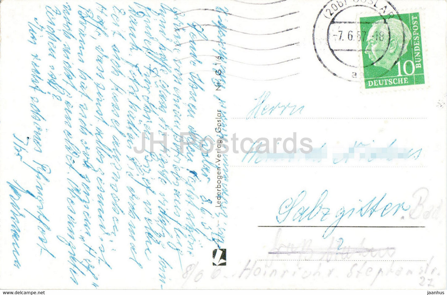 Goslar Harz - Kaiserpfalz - old postcard - 1957 - Germany - used