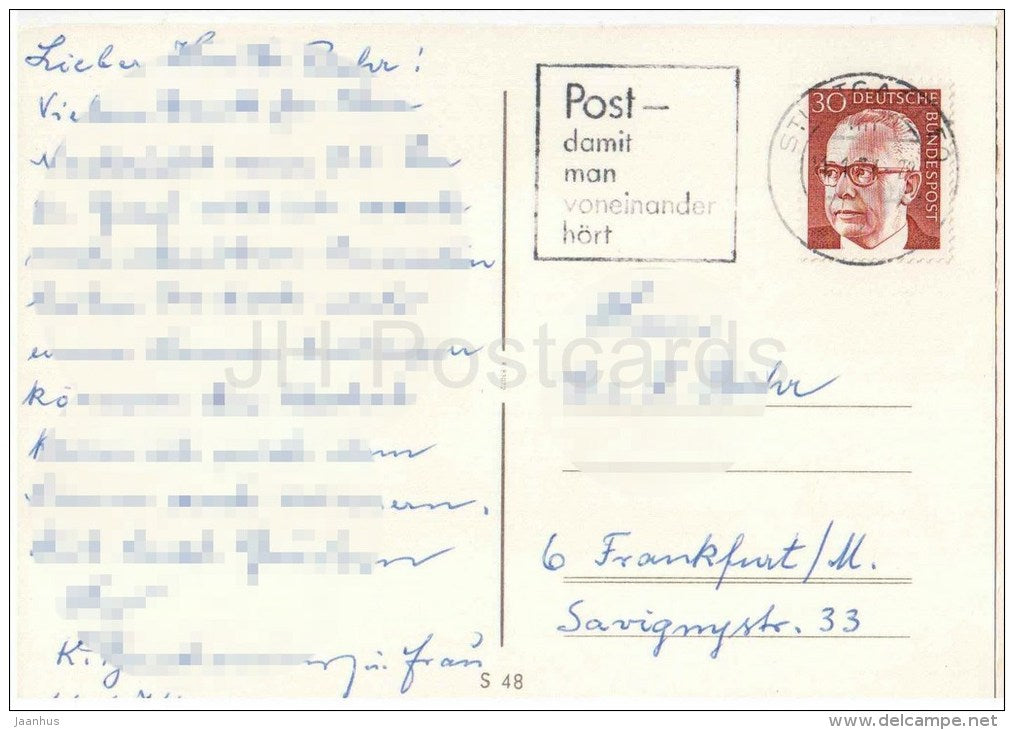 Gruss aus Stuttgart - S 48 - Germany - 1974 gelaufen - JH Postcards