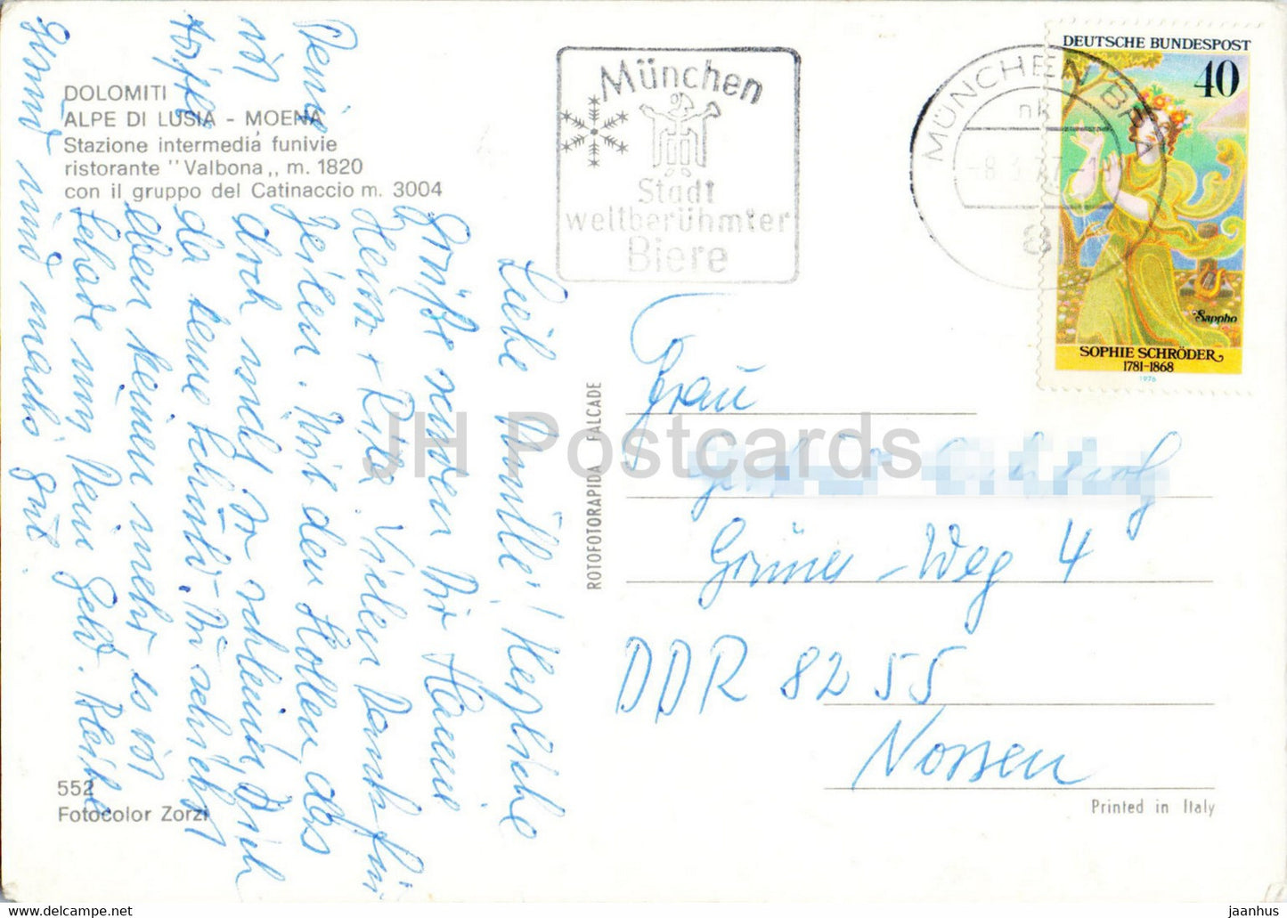 Dolomiti - Alpe Di Lusia - Moena - ristorante Valbona - restaurant - Catinaccio - 1977 - Italy - used