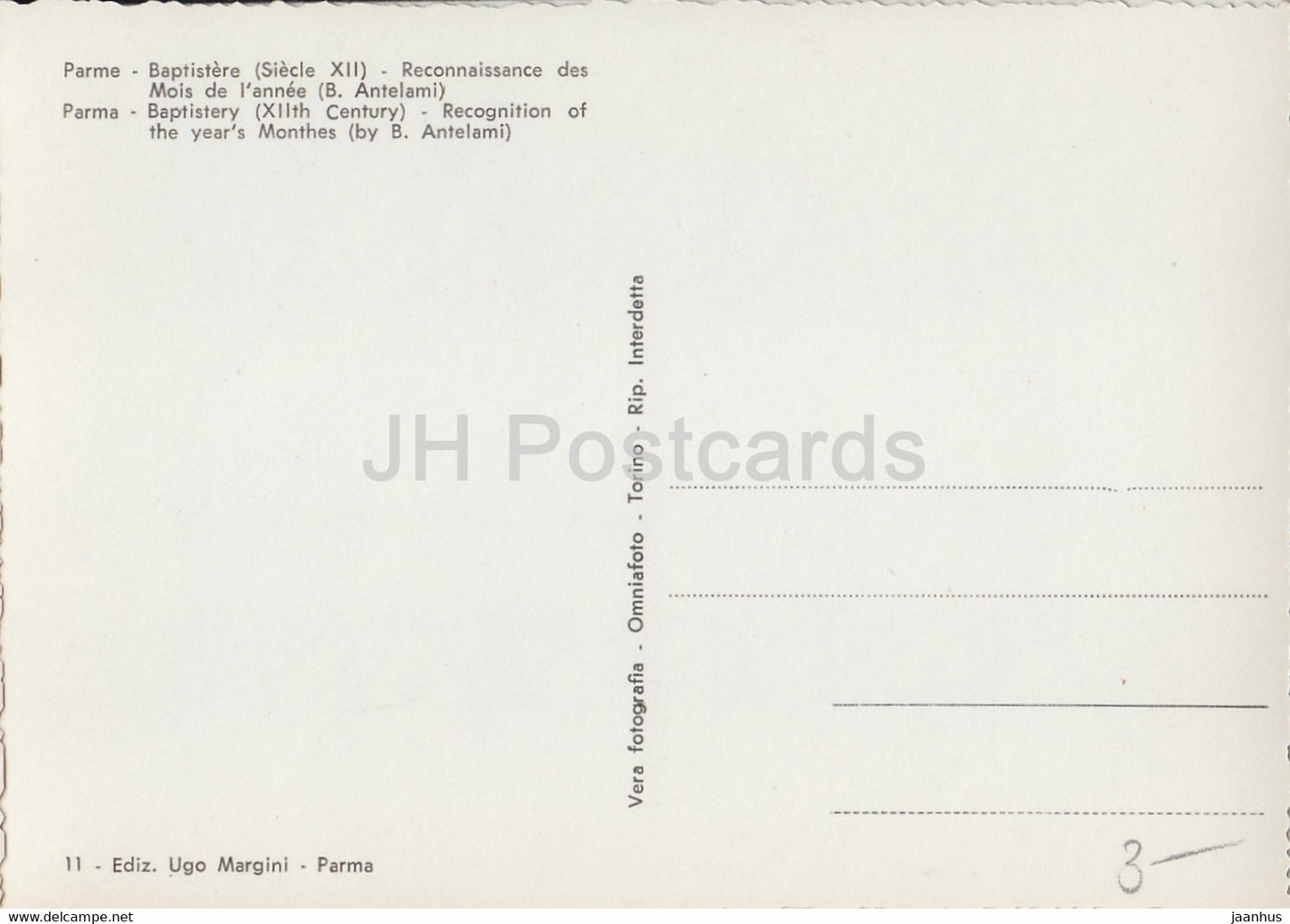 Parma - Battistero - Rafffigurazione dei Mesi dell' anno - Baptisterium - Anerkennung des Jahres Monthes - Italien - unbenutzt