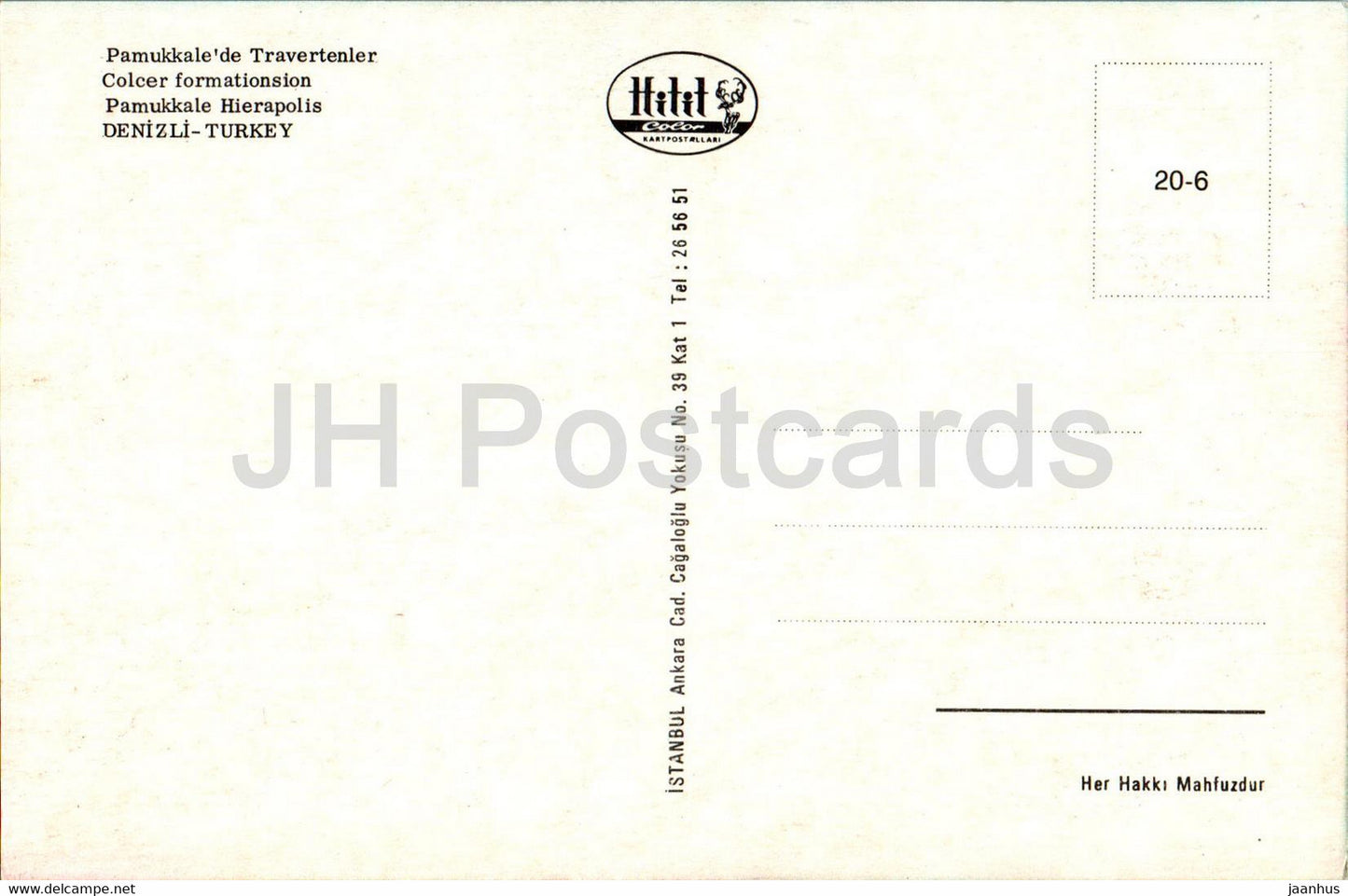 Pamukkale - Hierapolis - Denizli - 20-6 - Turkey - unused