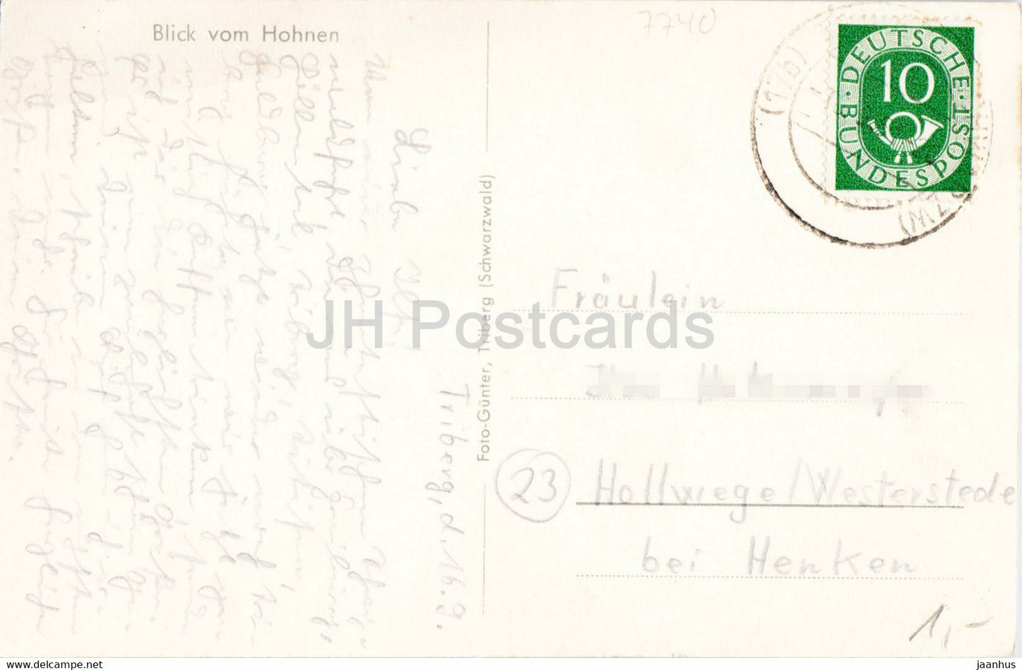 Triberg i Schwarzwald - Blick vom Hohnen - carte postale ancienne - Allemagne - utilisé