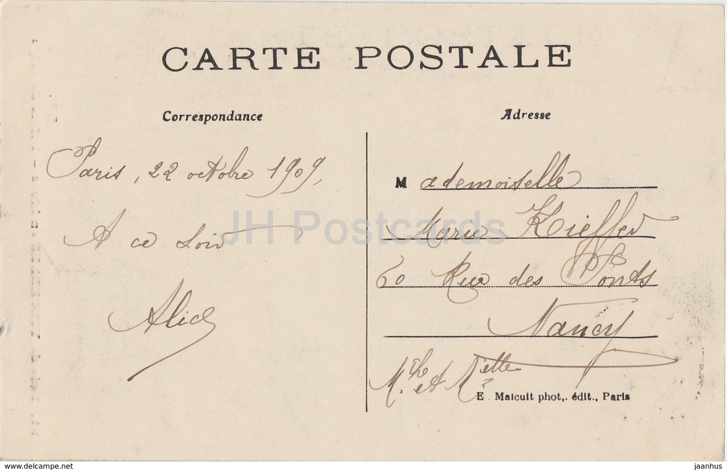 Bois de Vincennes en hiver - Effets de Neige - 21 - alte Postkarte - 1909 - Frankreich - gebraucht