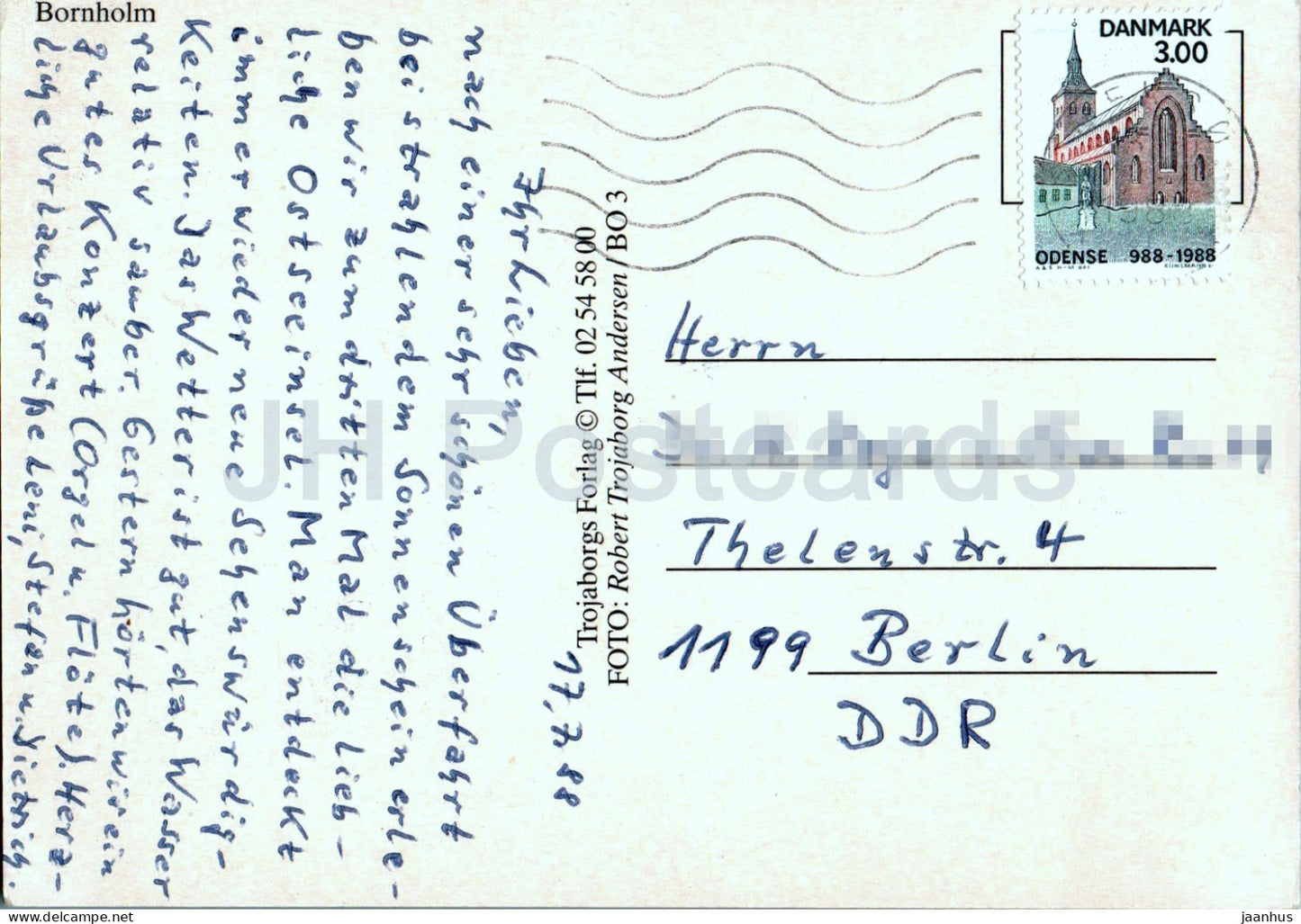 Bornholm - église - rue - bateau - moulin à vent - multiview - BO 3 - 1988 - Danemark - d'occasion