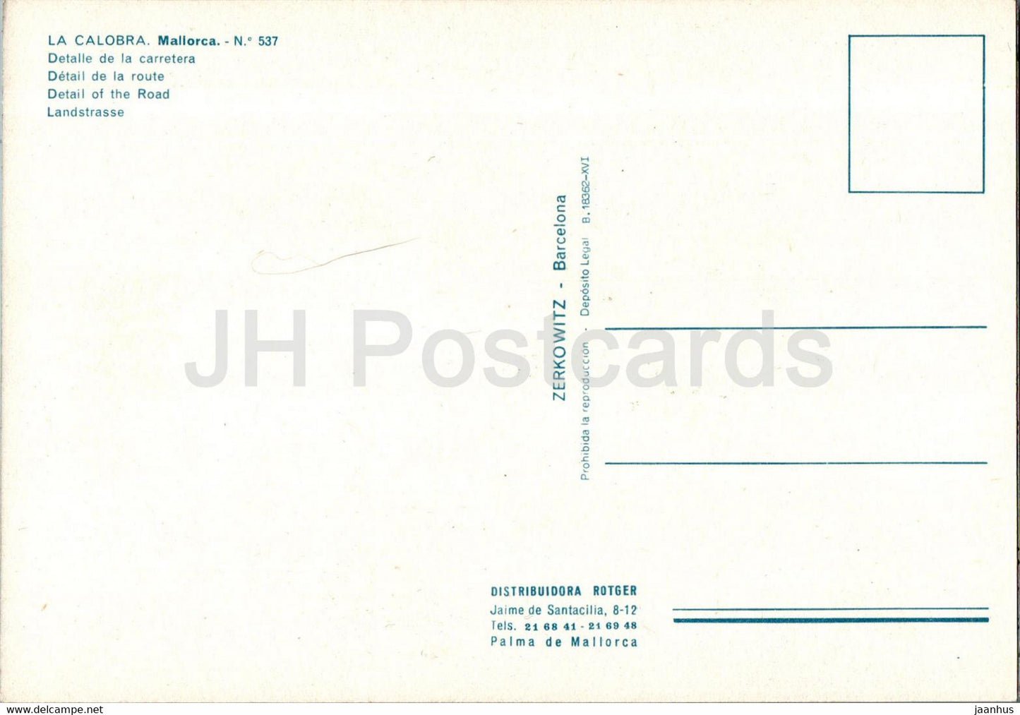 La Calobra - Detalle de la carretera - road - Mallorca - 537 - Spain - unused